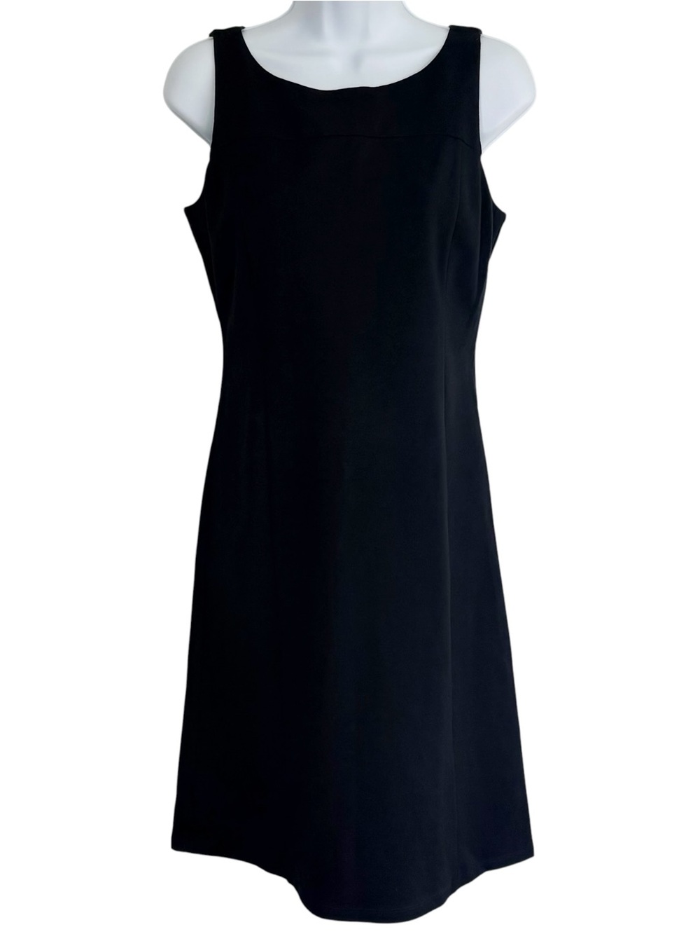 EILEEN FISHER Black Ponte Knit Sleeveless Shift Dress Stretch Viscose Women’s XS